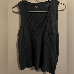 Madewell heathered  blue  cotton tank size small wardrobe staple basic casual